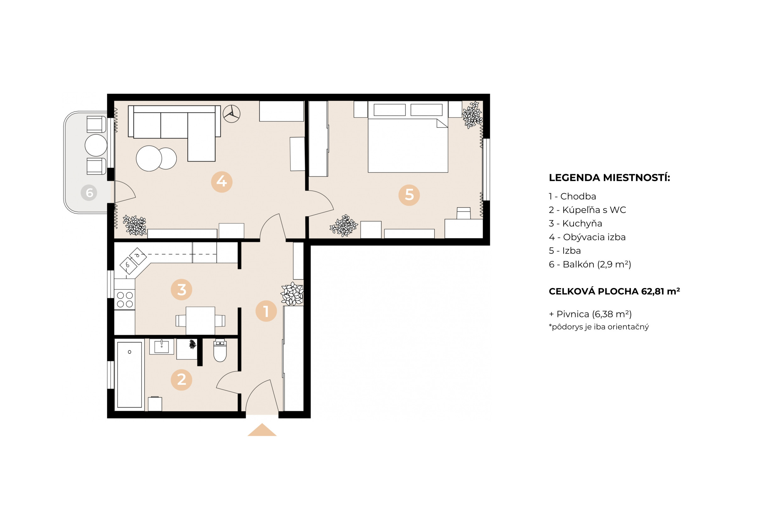 ZNÍŽENÁ CENA !!! NA PREDAJ 2 IZBOVÝ BYT PÚCHOV -62 m2