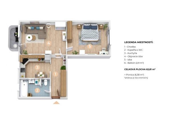 ZNÍŽENÁ CENA !!! NA PREDAJ 2 IZBOVÝ BYT PÚCHOV -62 m2